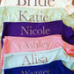 Add fun names to shirts for a bridal party