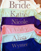 Add fun names to shirts for a bridal party