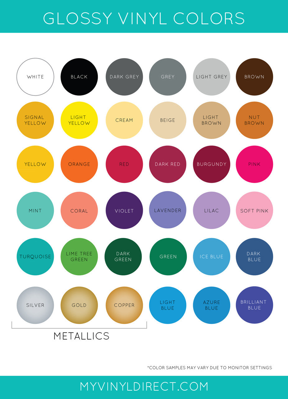 Gloss Vinyl Color Chart