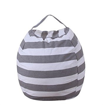 Stuffed Animal Storage Bag: Grey Stripe