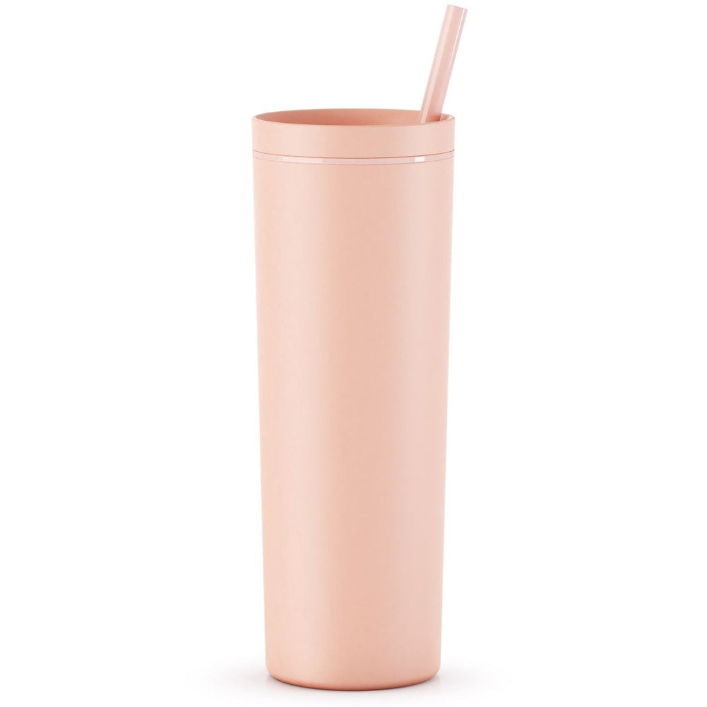 Blush Matte Skinny Tumbler 18oz. with Rubber Lid