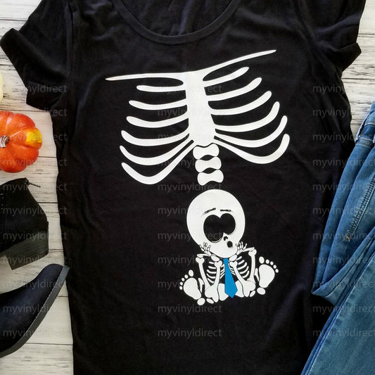 Mama Skeleton & Baby Boy HEAT PRESS TRANSFER