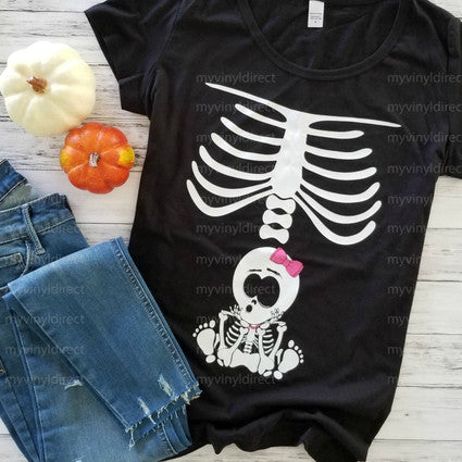 Mama Skeleton & Baby Girl | Screen Print Transfer