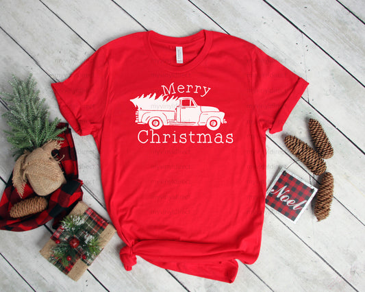 Type Font Merry Christmas Truck | Screen Print Transfer