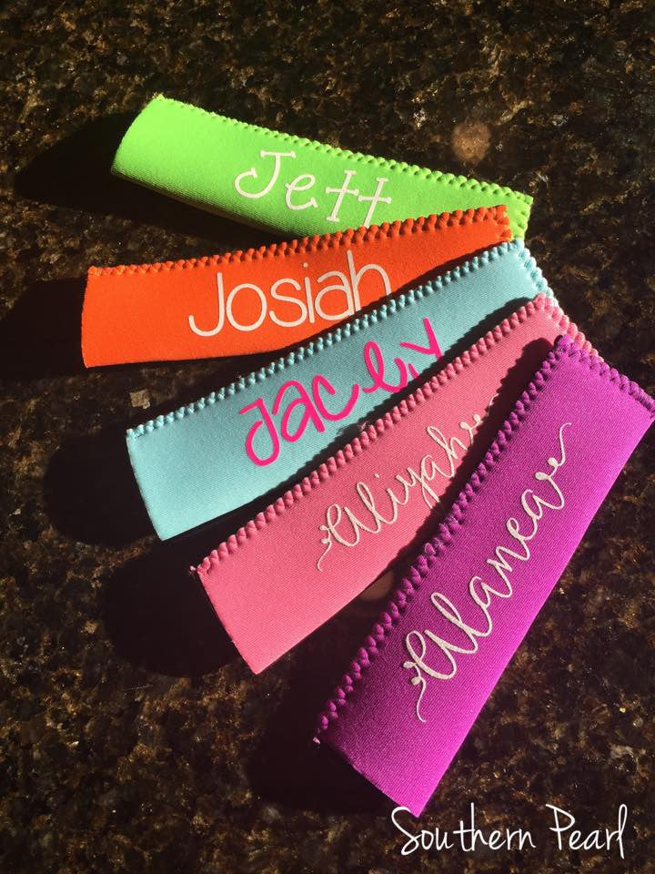 Neoprene Freezer Pop Holders personalized by customer