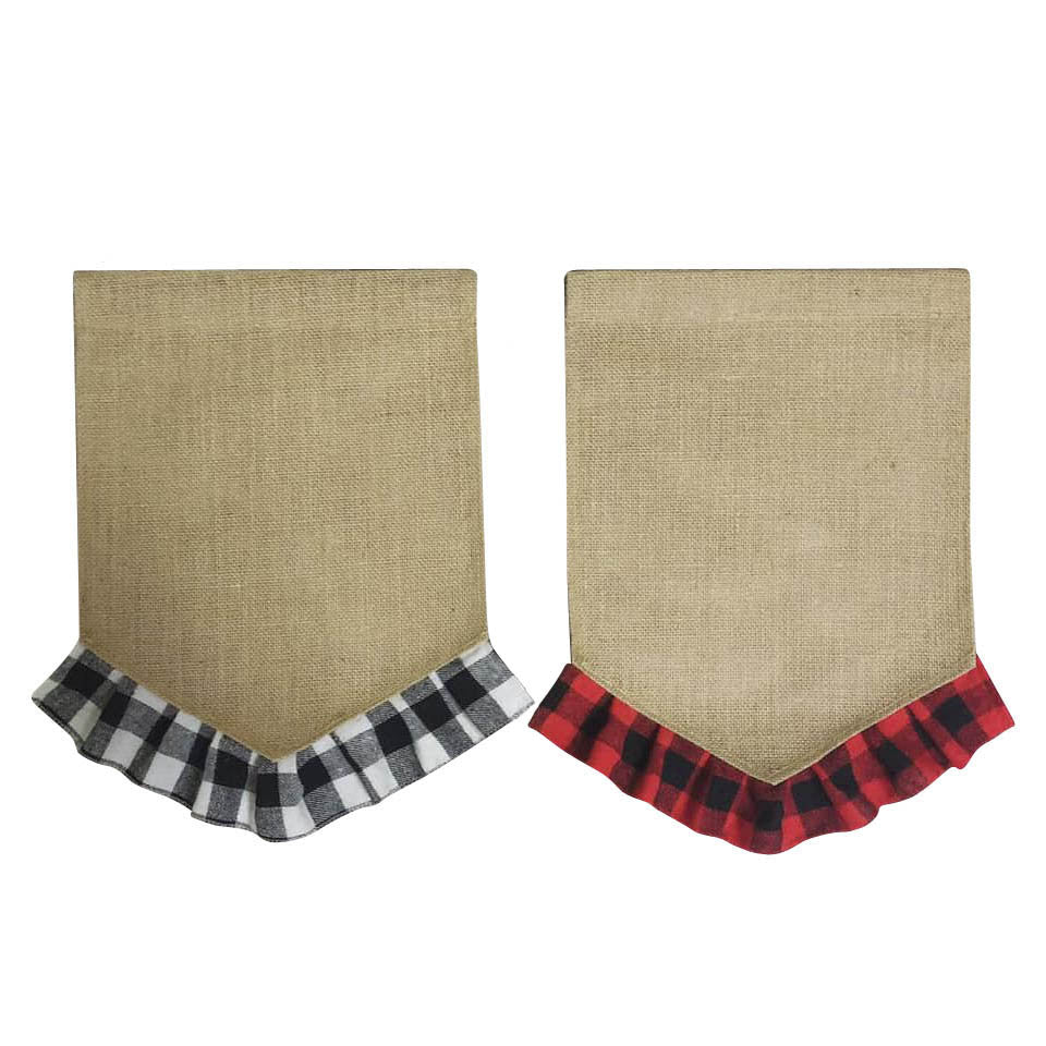 Buffalo Plaid Ruffle Pennant Garden Flag