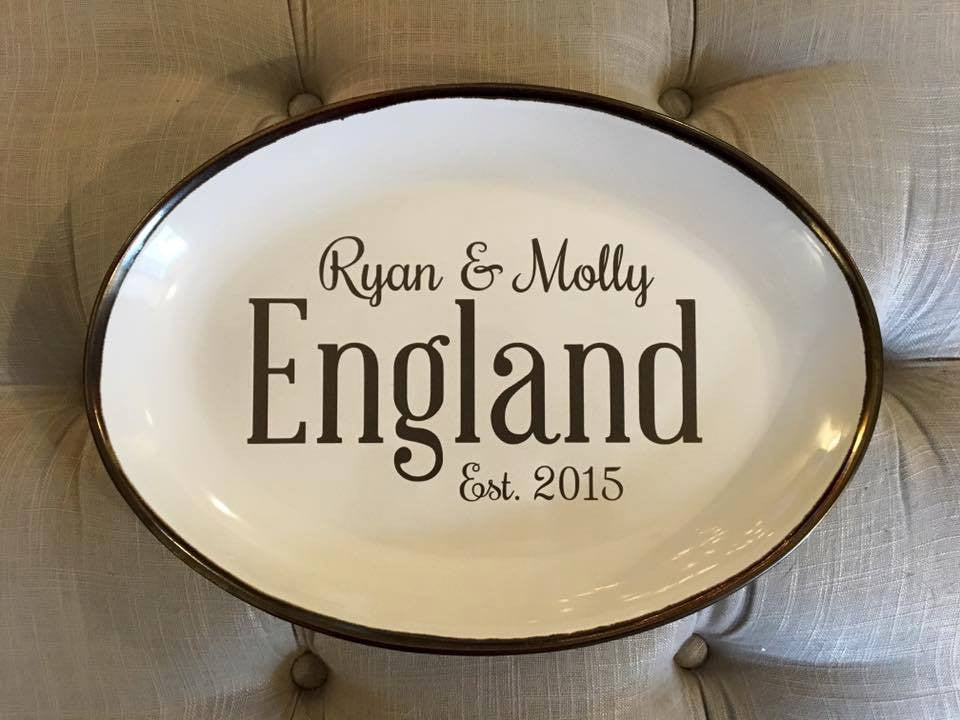 Use Matte Vinyl on a platter as a wedding gift