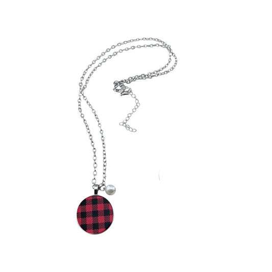 Red & Black Plaid Necklace