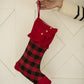 Red Plaid with Buttons Stocking