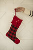 Red Plaid with Buttons Stocking