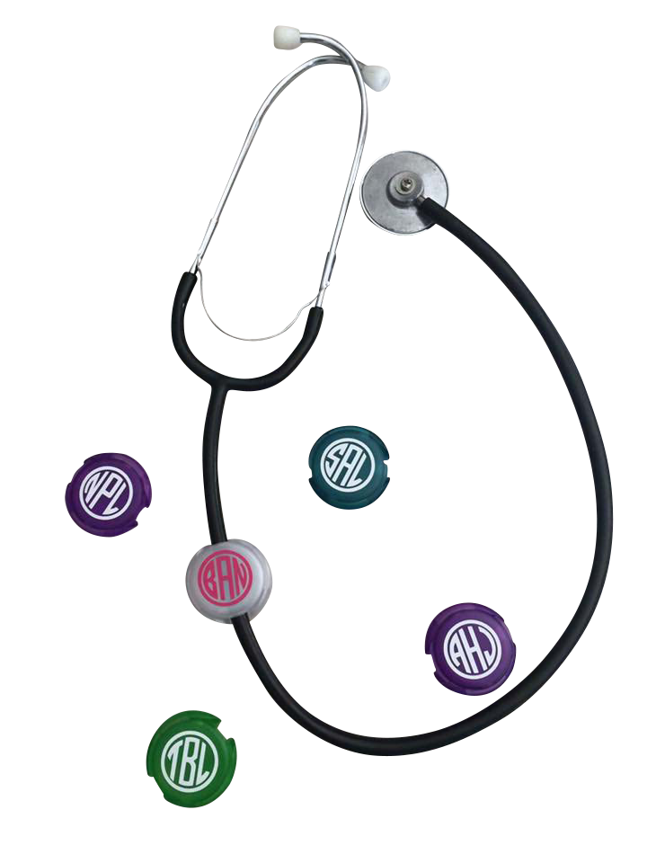 Stethoscope Clip Blanks personalized with Gloss 651 vinyl.