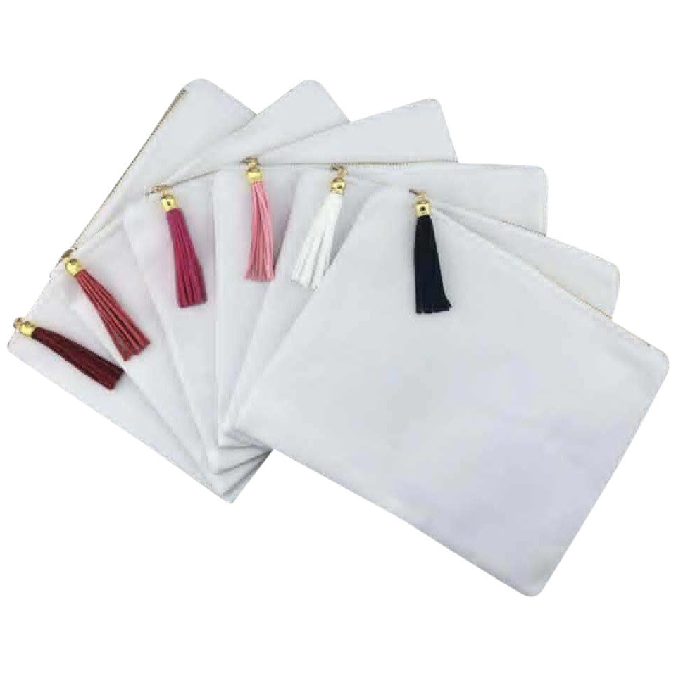 White Make Up Bag with Tassel | Sublimation Friendly