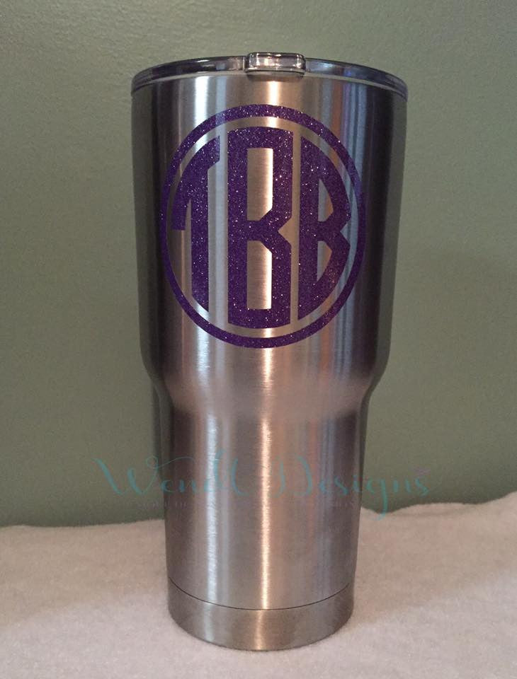 MVD Glitter Vinyl can be used on cups! It features a permanent adhesive making it stay put.