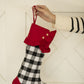White Plaid with Buttons Stocking