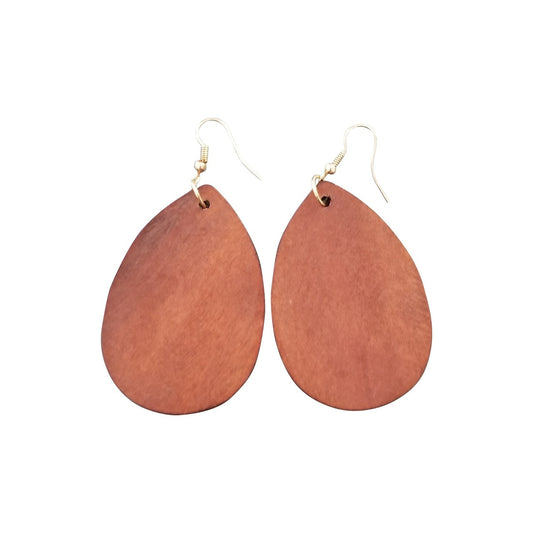 Wood Tear Drop Earrings