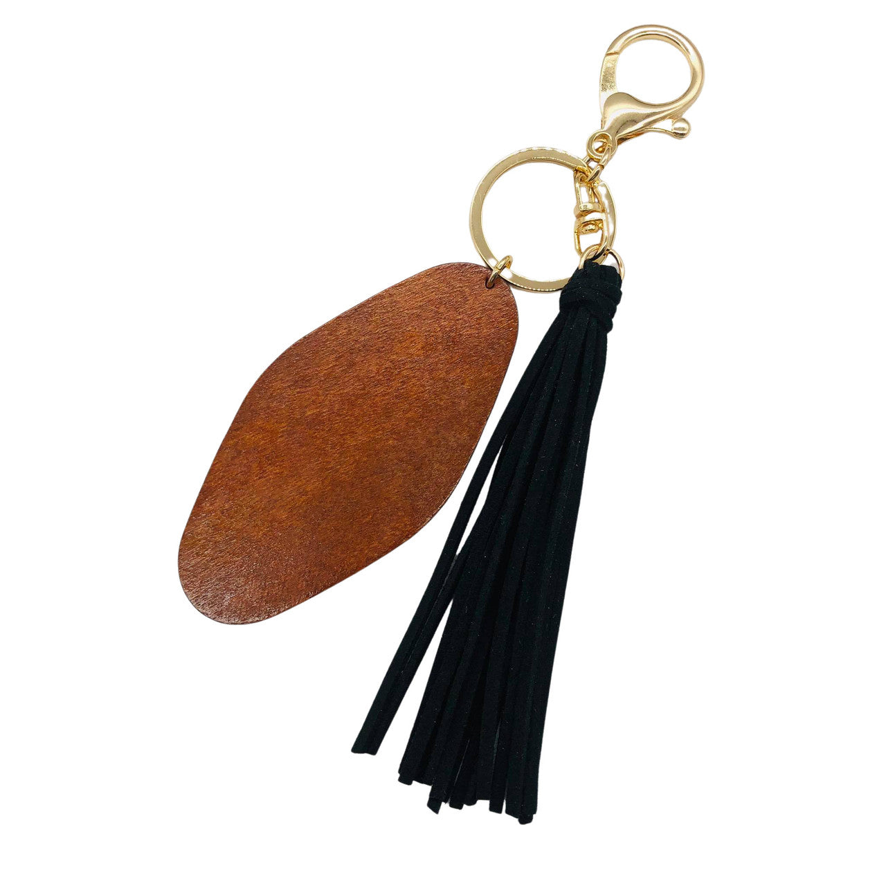 Wood Motel Key Chain with Tassel